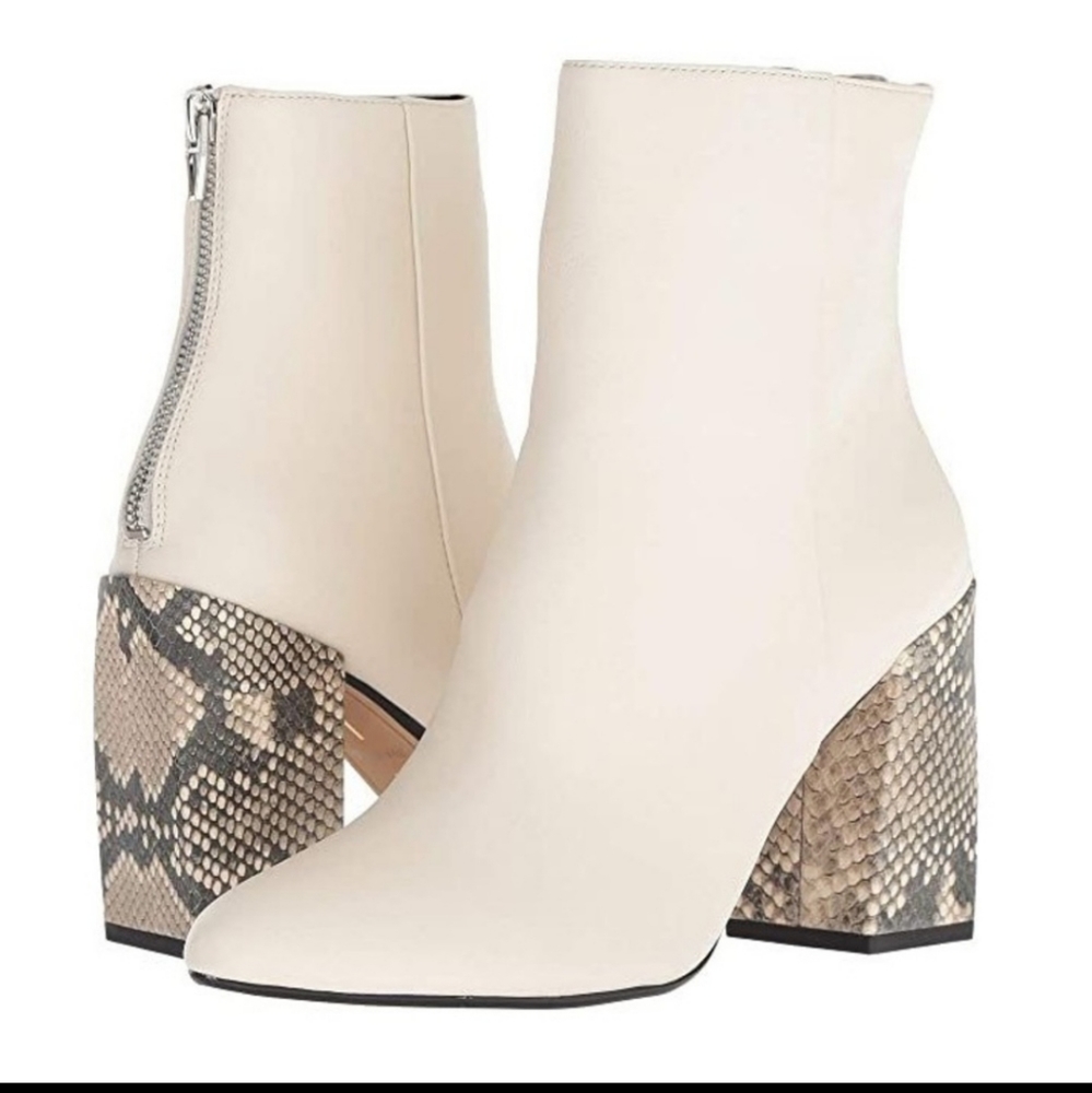 Dolce Vita Coby Snakeskin Print Block Heel Ankle Booties